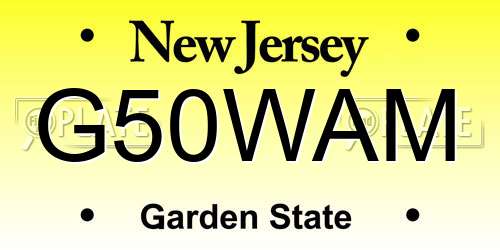 G50WAM New Jersey License Plate