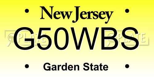 G50WBS New Jersey License Plate