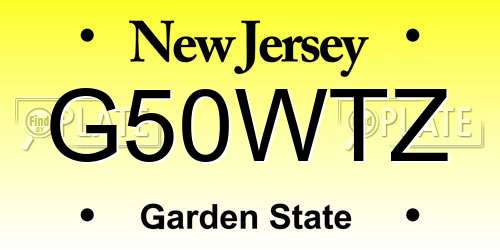 G50WTZ New Jersey License Plate