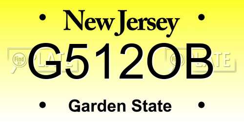 G512OB New Jersey License Plate