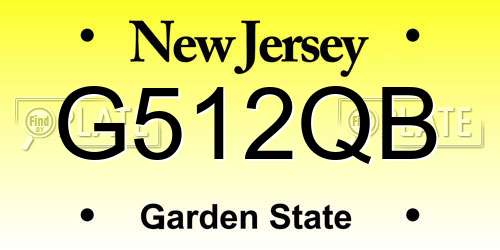 G512QB New Jersey License Plate