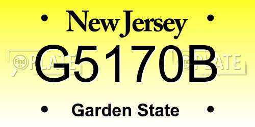 G5170B New Jersey License Plate
