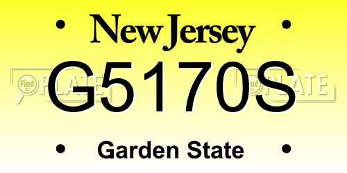 G5170S New Jersey License Plate