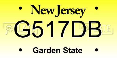 G517DB New Jersey License Plate