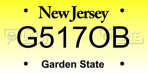 G517OB New Jersey License Plate
