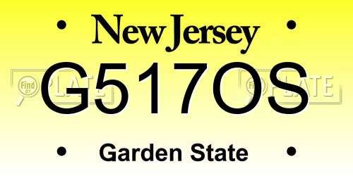 G517OS New Jersey License Plate