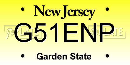 G51ENP New Jersey License Plate