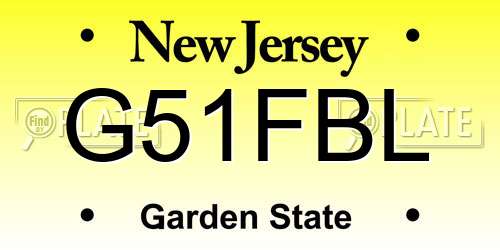 G51FBL New Jersey License Plate
