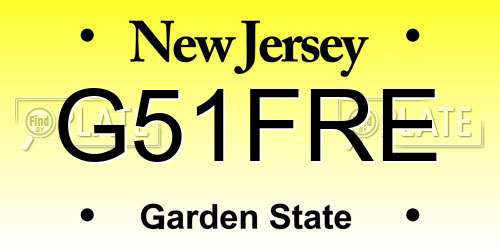 G51FRE New Jersey License Plate