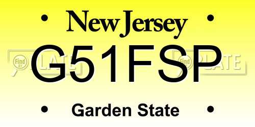 G51FSP New Jersey License Plate