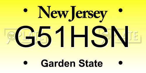 G51HSN New Jersey License Plate