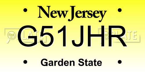G51JHR New Jersey License Plate