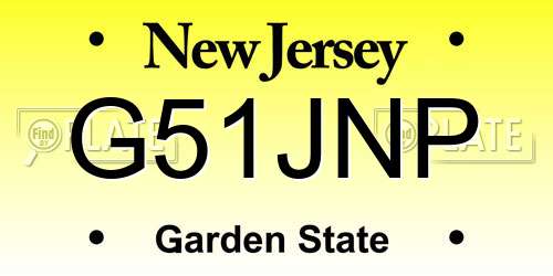 G51JNP New Jersey License Plate