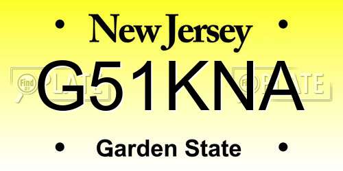G51KNA New Jersey License Plate