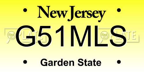 G51MLS New Jersey License Plate