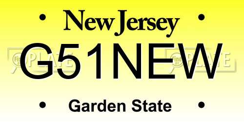 G51NEW New Jersey License Plate