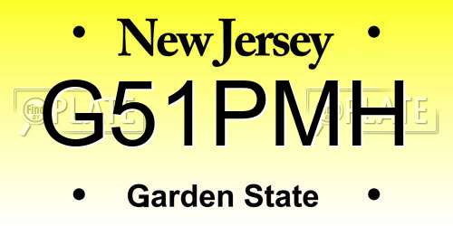 G51PMH New Jersey License Plate