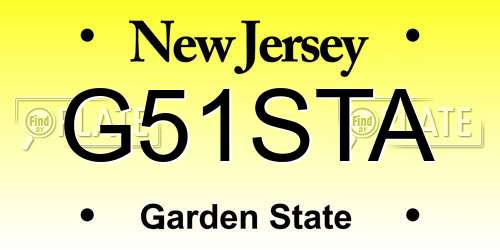 G51STA New Jersey License Plate