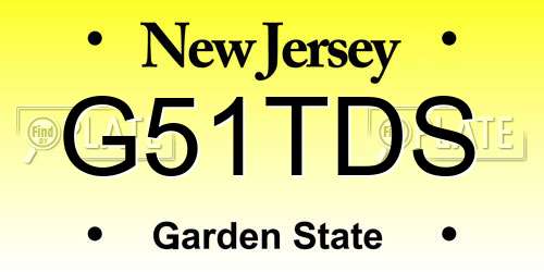 G51TDS New Jersey License Plate