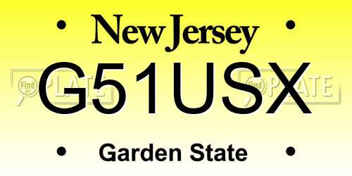 G51USX New Jersey License Plate