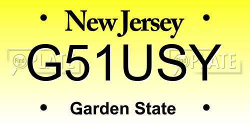 G51USY New Jersey License Plate