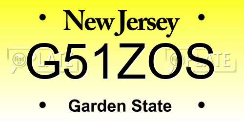 G51ZOS New Jersey License Plate