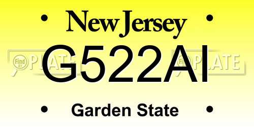 G522AI New Jersey License Plate