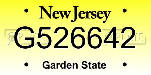 G526642 New Jersey License Plate