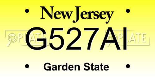 G527AI New Jersey License Plate