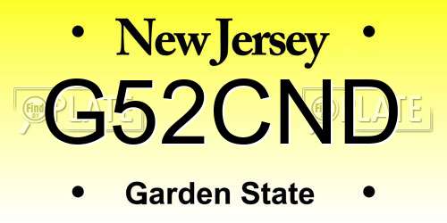 G52CND New Jersey License Plate