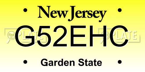 G52EHC New Jersey License Plate