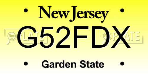 G52FDX New Jersey License Plate