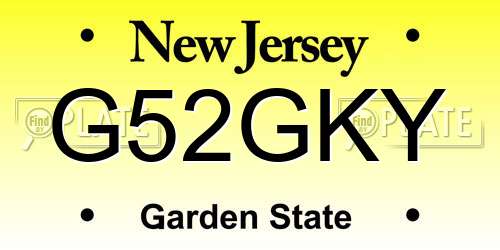 G52GKY New Jersey License Plate