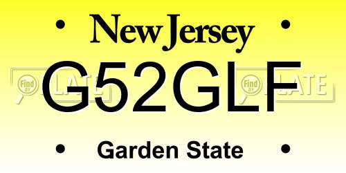 G52GLF New Jersey License Plate