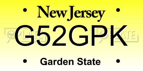 G52GPK New Jersey License Plate