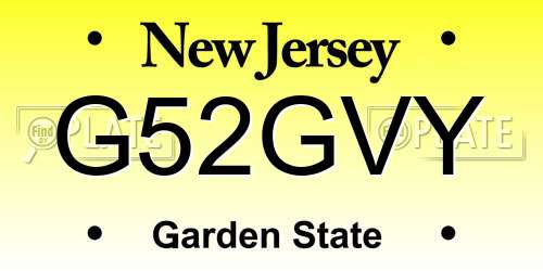 G52GVY New Jersey License Plate
