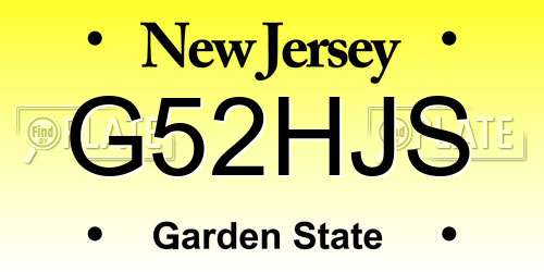 G52HJS New Jersey License Plate