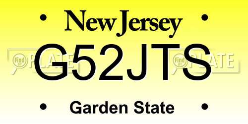 G52JTS New Jersey License Plate