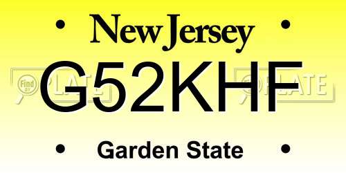 G52KHF New Jersey License Plate