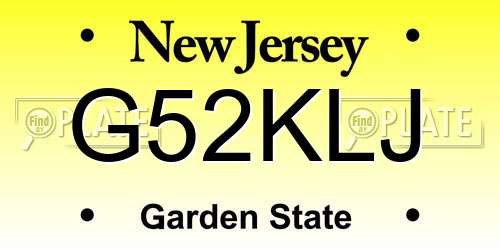 G52KLJ New Jersey License Plate
