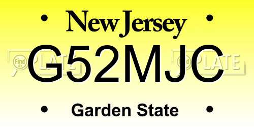 G52MJC New Jersey License Plate