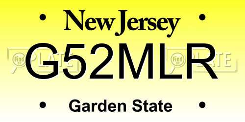 G52MLR New Jersey License Plate