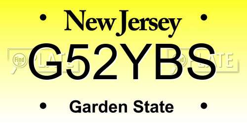 G52YBS New Jersey License Plate