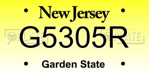 G5305R New Jersey License Plate