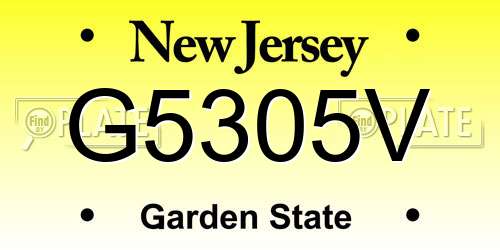 G5305V New Jersey License Plate