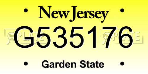 G535176 New Jersey License Plate