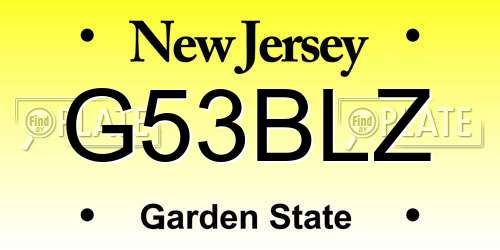 G53BLZ New Jersey License Plate