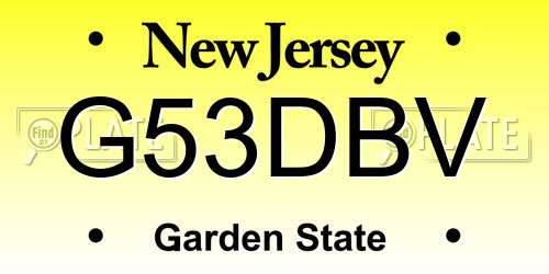 G53DBV New Jersey License Plate