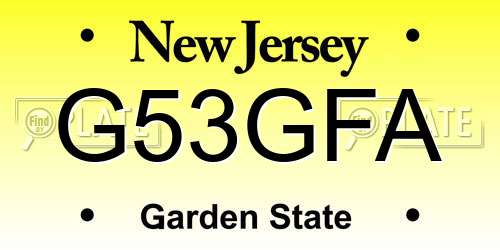 G53GFA New Jersey License Plate
