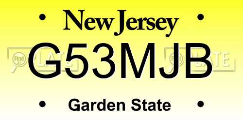 G53MJB New Jersey License Plate